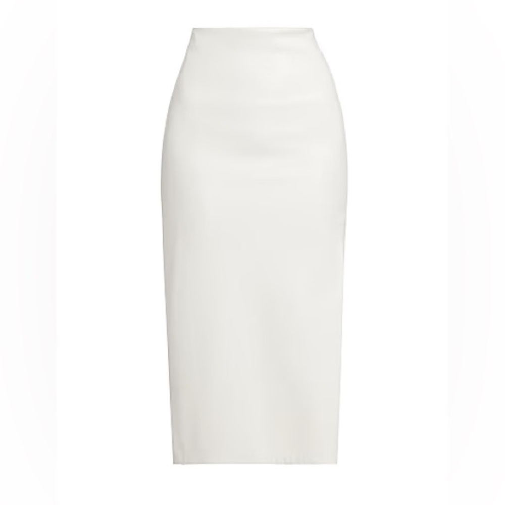 SOLEMIO Elegant Fitted White Cream Pencil Skirt